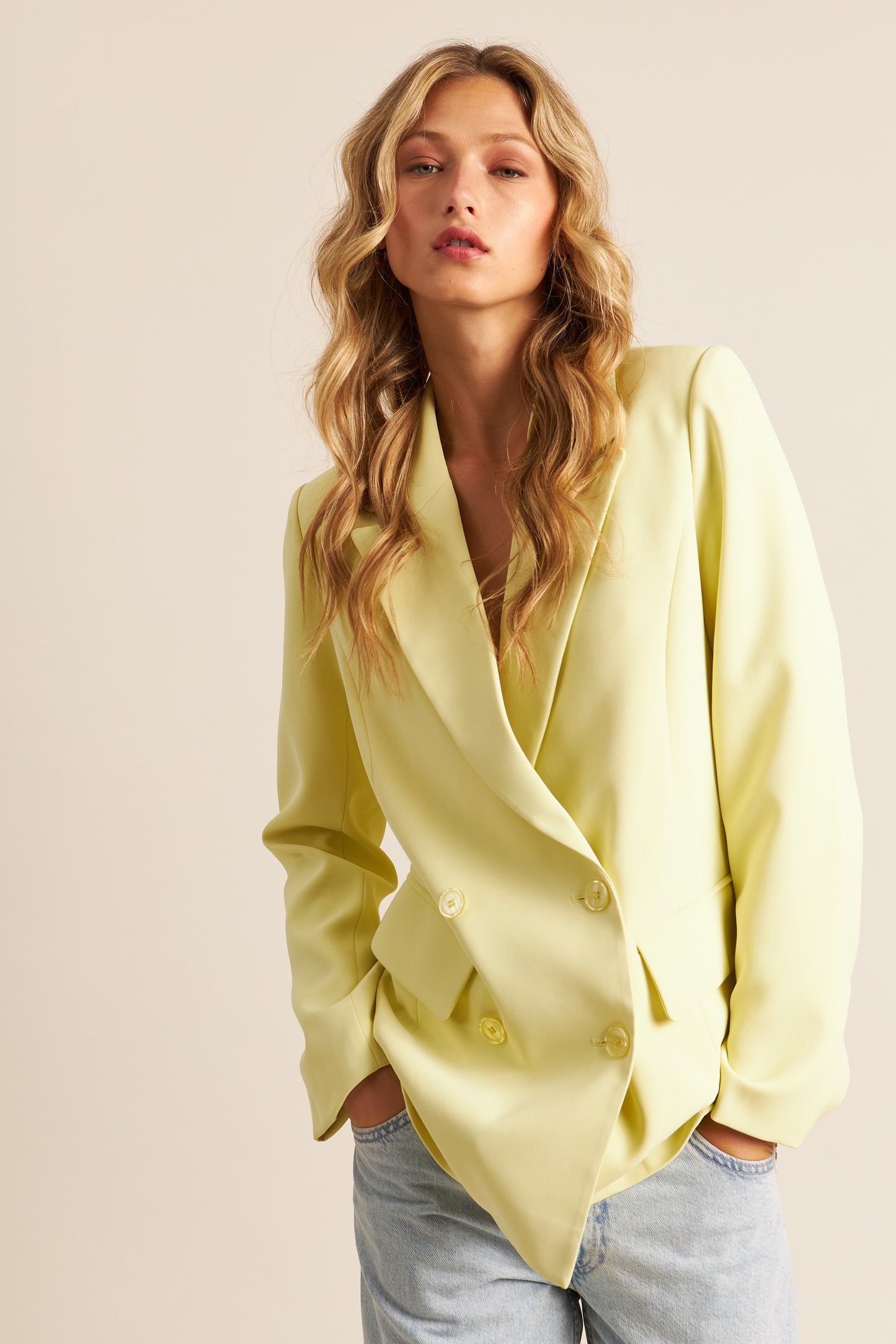 LINCOLN BLAZER - LEMON CHIFFON