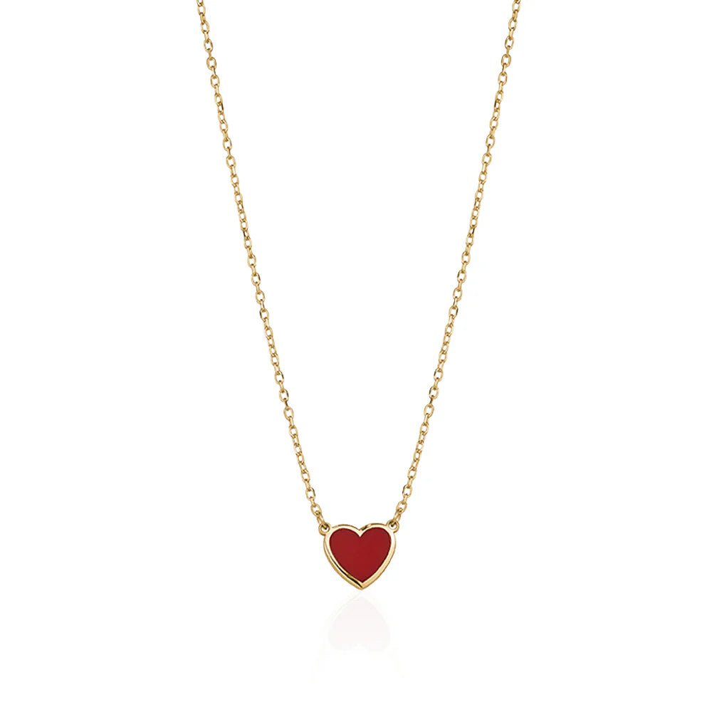 ENAMEL HEART NECKLACE (VARIOUS COLOURS)