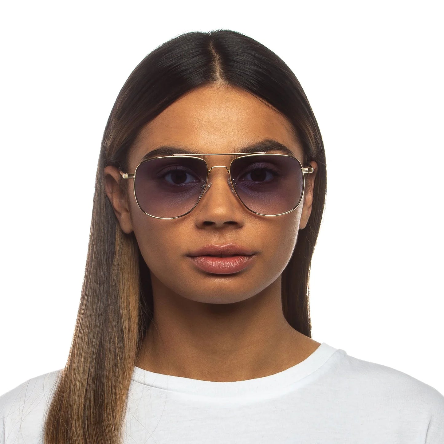 THE CHARMER SUNGLASSES - BRIGHT GOLD/BLUE GRAD