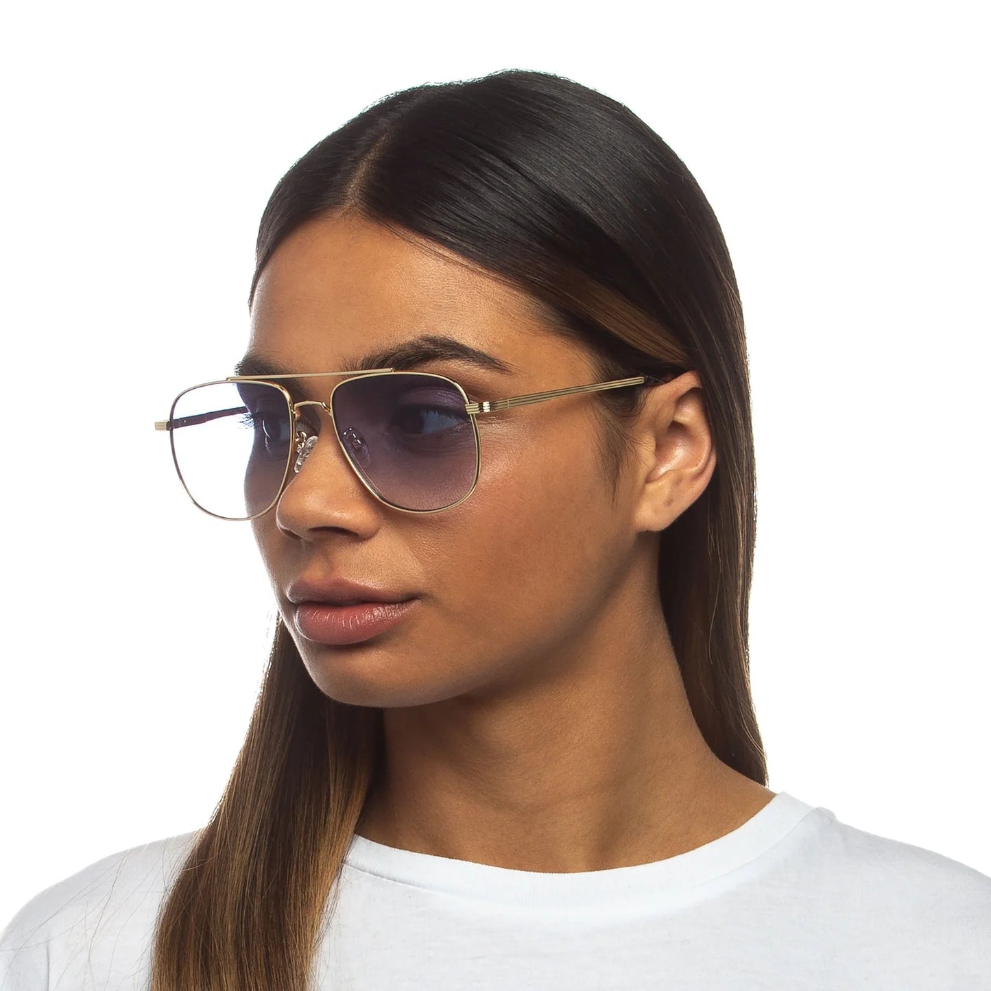 THE CHARMER SUNGLASSES - BRIGHT GOLD/BLUE GRAD