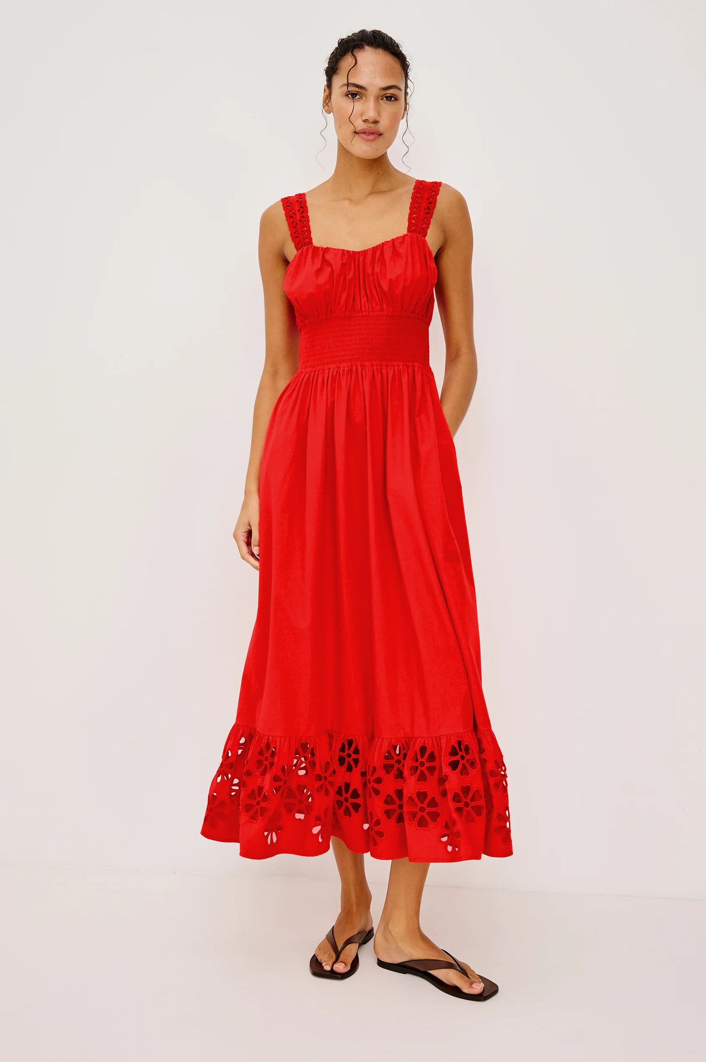 MOIRA DRESS - SCARLET