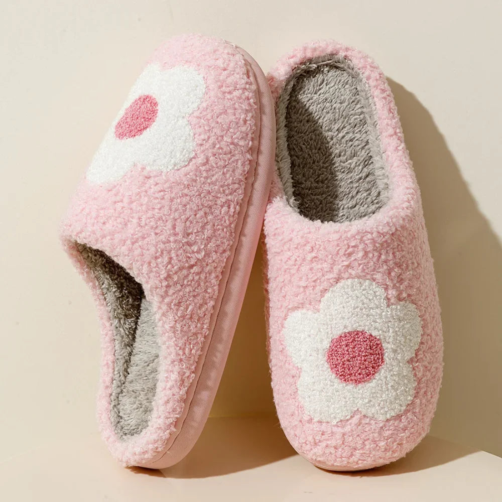 PINK FLORAL SLIPPERS