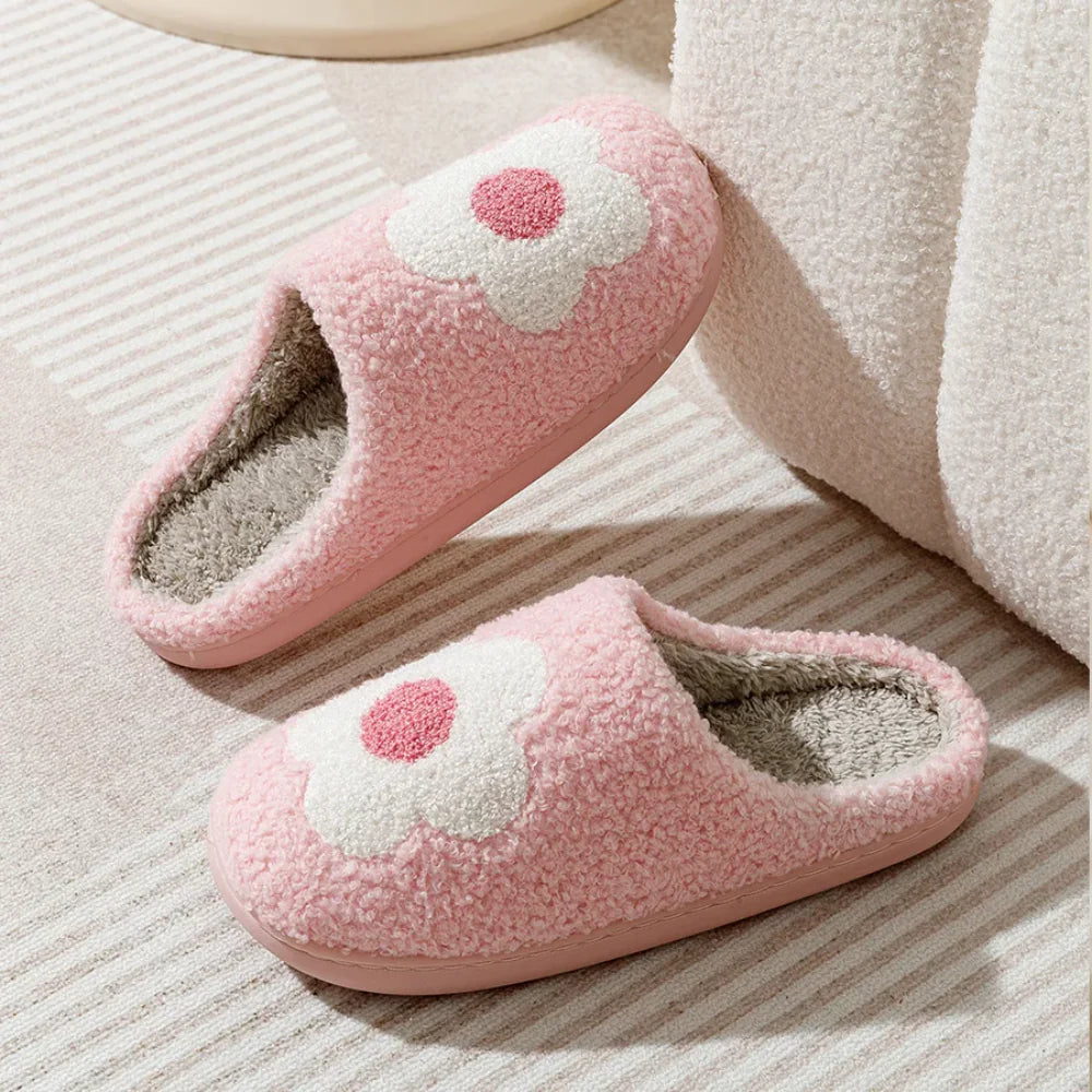 PINK FLORAL SLIPPERS