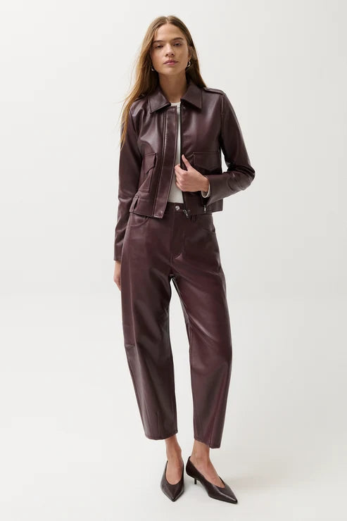 ELI HIGH RISE ARCHED LEG PANT - CABERNET