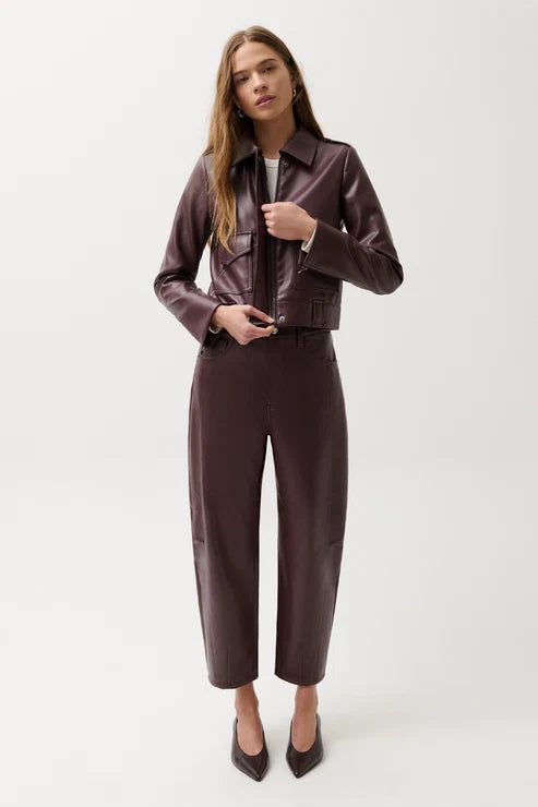 ELI HIGH RISE ARCHED LEG PANT - CABERNET