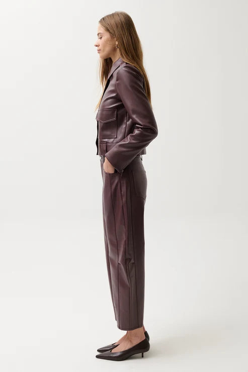 ELI HIGH RISE ARCHED LEG PANT - CABERNET