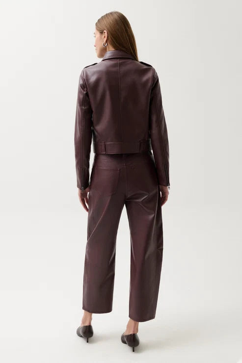 ELI HIGH RISE ARCHED LEG PANT - CABERNET