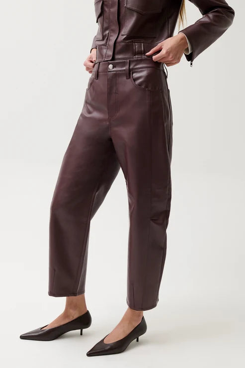 ELI HIGH RISE ARCHED LEG PANT - CABERNET