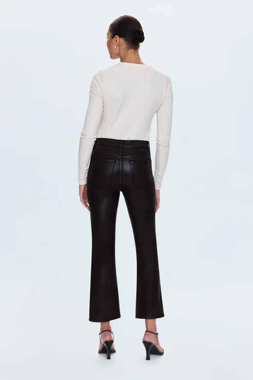 LENNON HIGH RISE CROP BOOT JEAN - COATED MOCHA