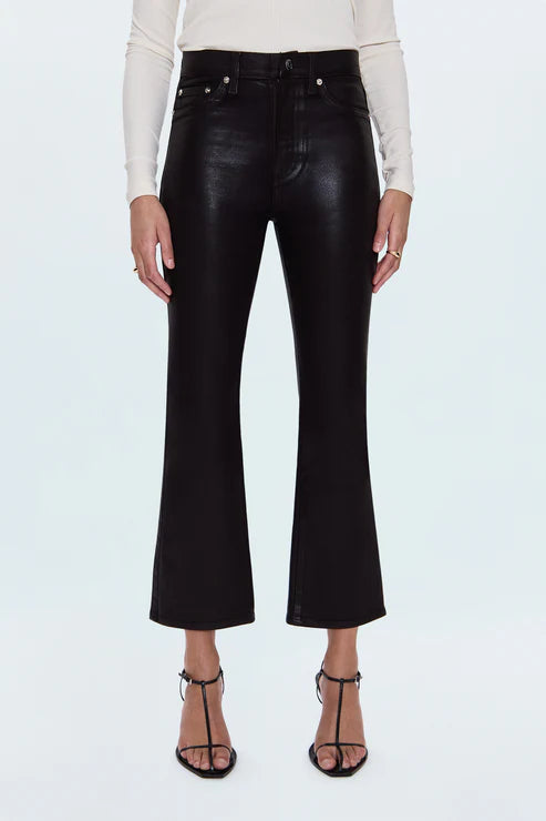 LENNON HIGH RISE CROP BOOT JEAN - COATED MOCHA
