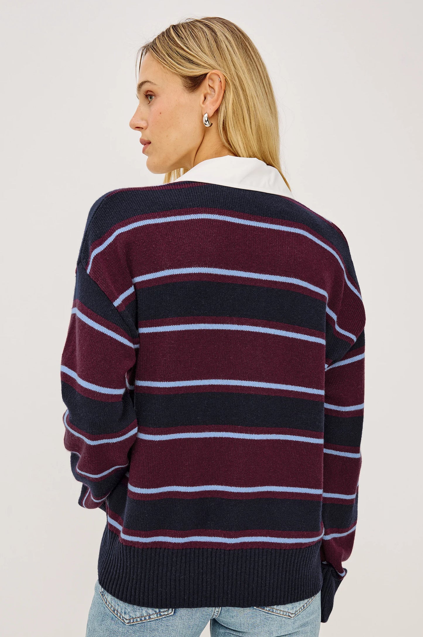 PAXTON SWEATER - BOYSENBERRY STRIPE