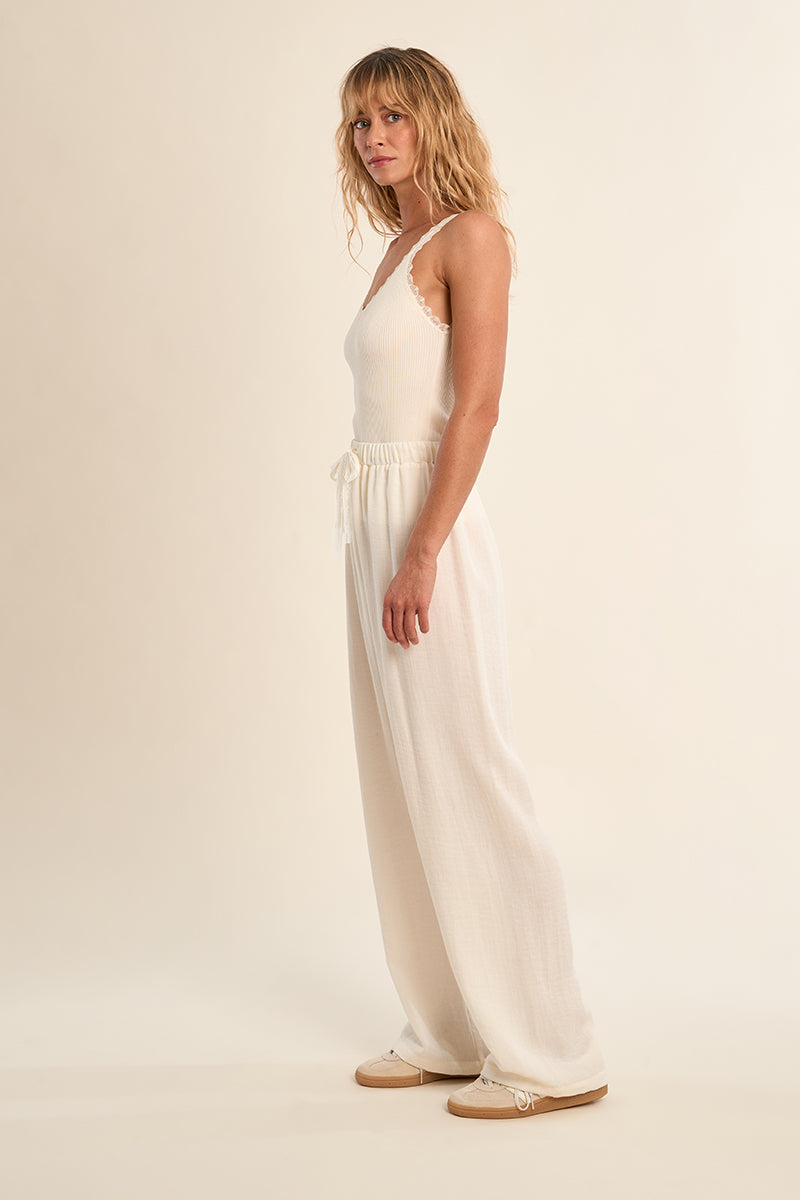 WOVEN PANTS - ECRU