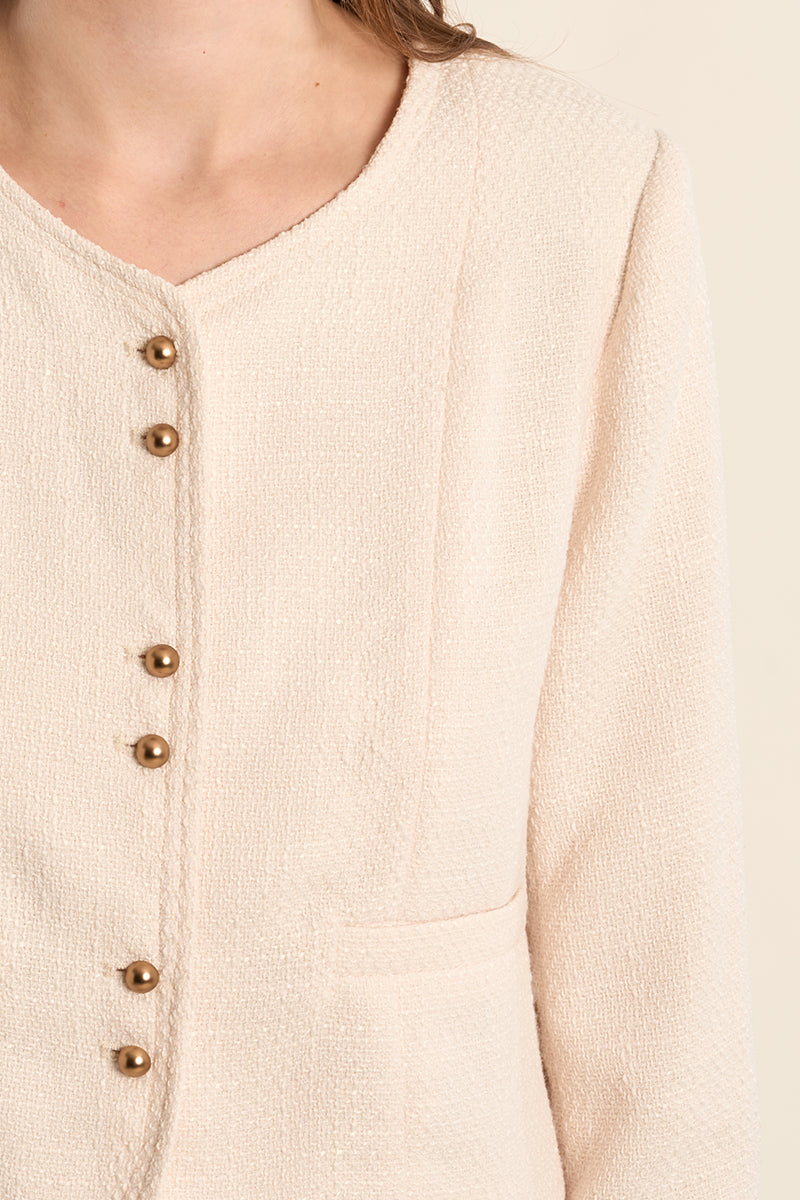 WOVEN JACKET - ECRU