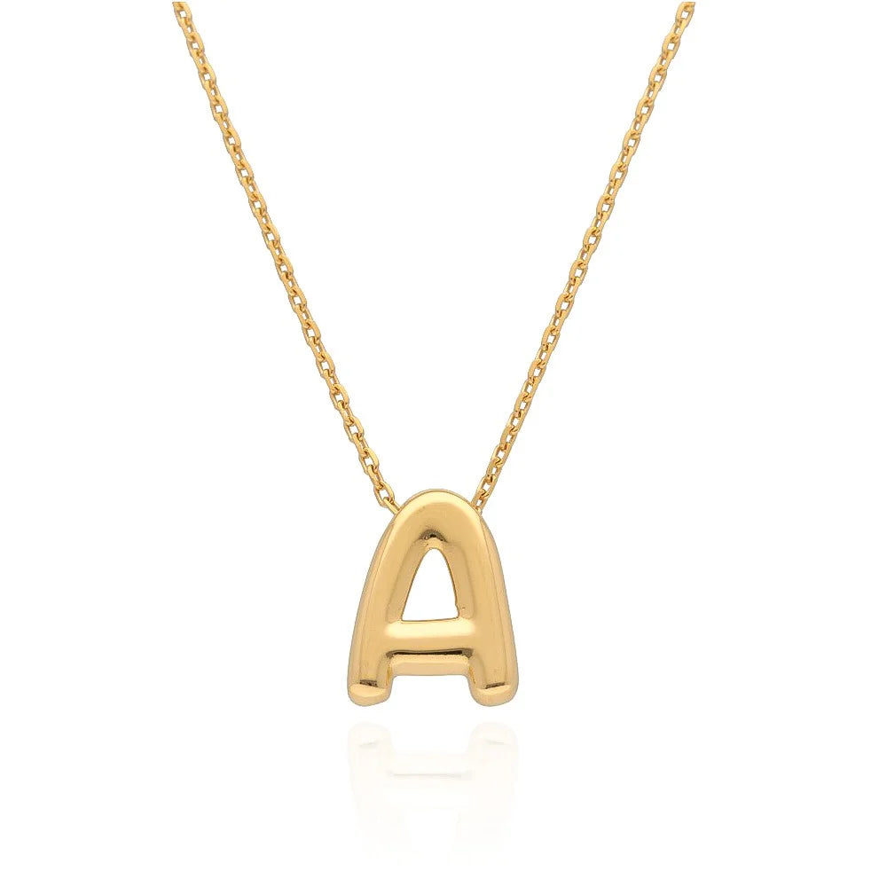 BUBBLE INITIAL NECKLACE (VARIOUS LETTERS)