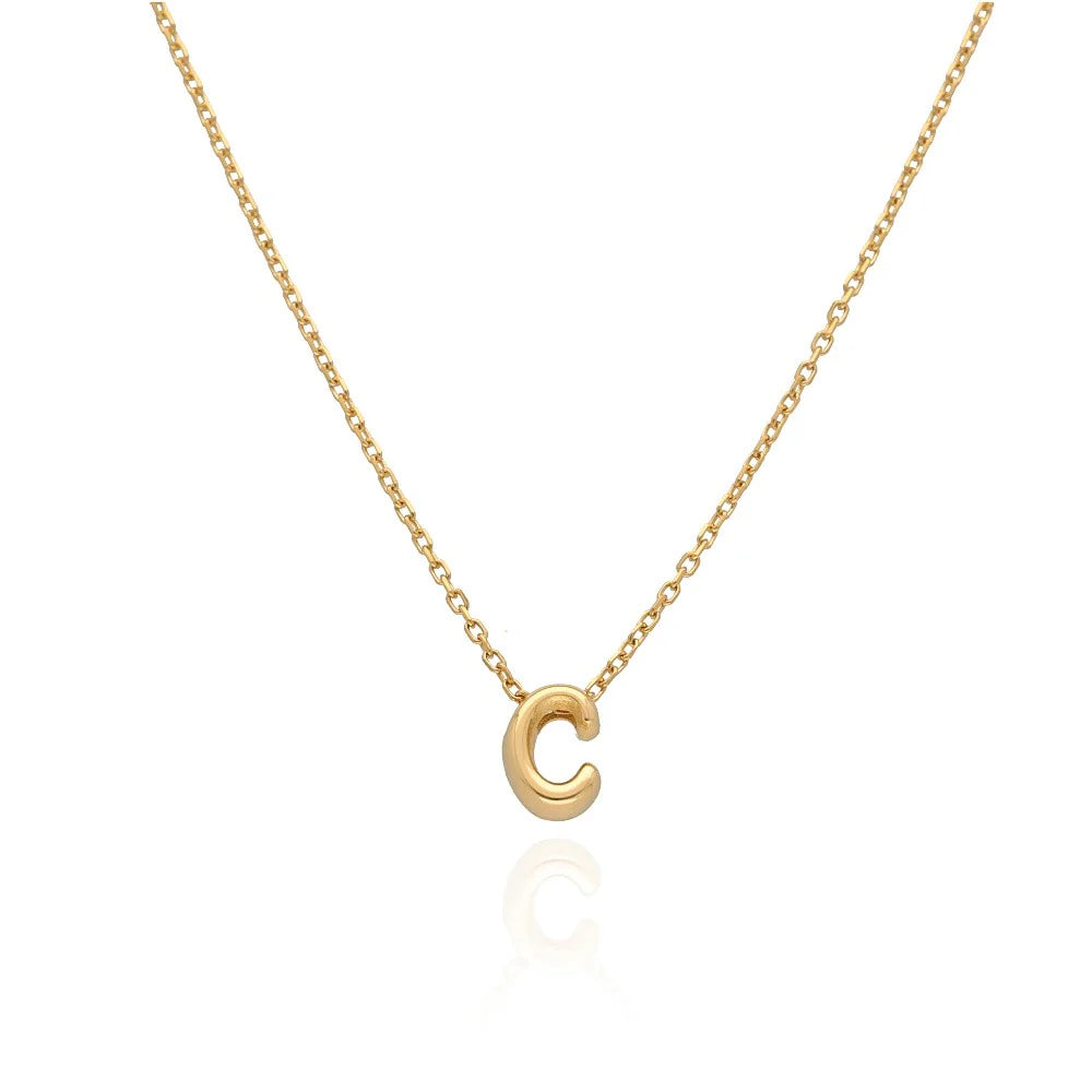 BUBBLE INITIAL NECKLACE (VARIOUS LETTERS)