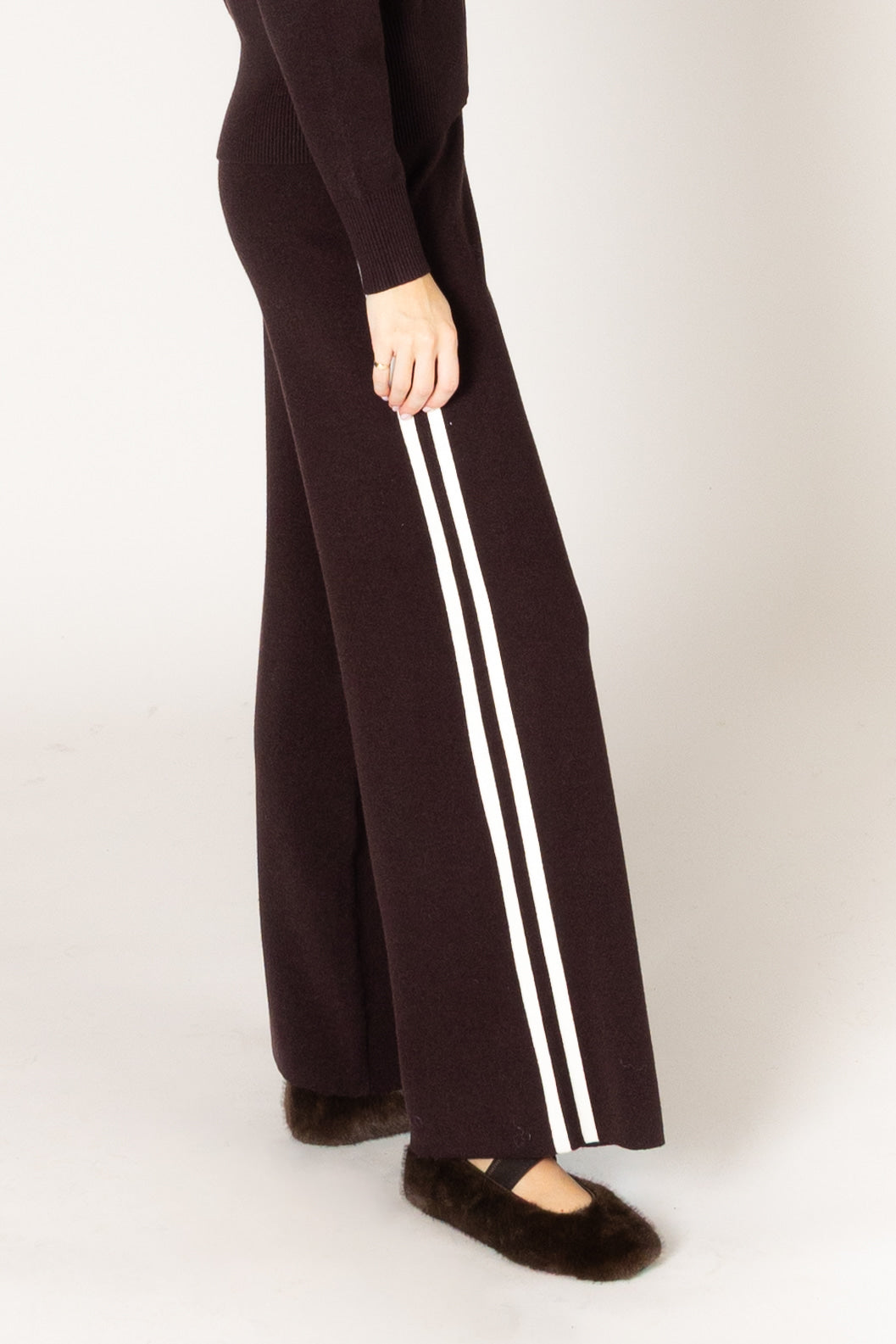 PICO STRIPE ESSENTIALS PANT - ESPRESSO