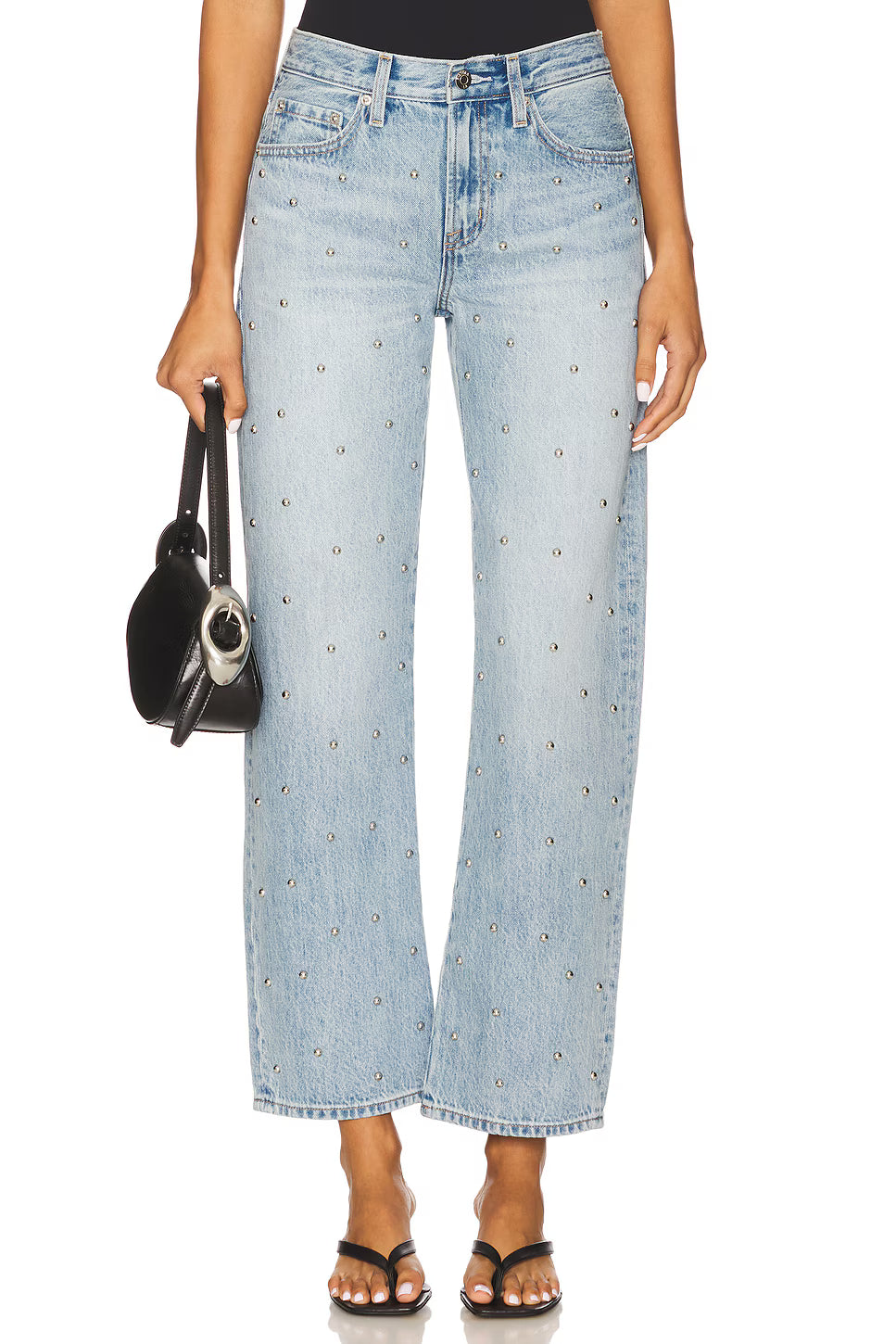 LEXI MID RISE BOWED STRAIGHT PANT - ARIES