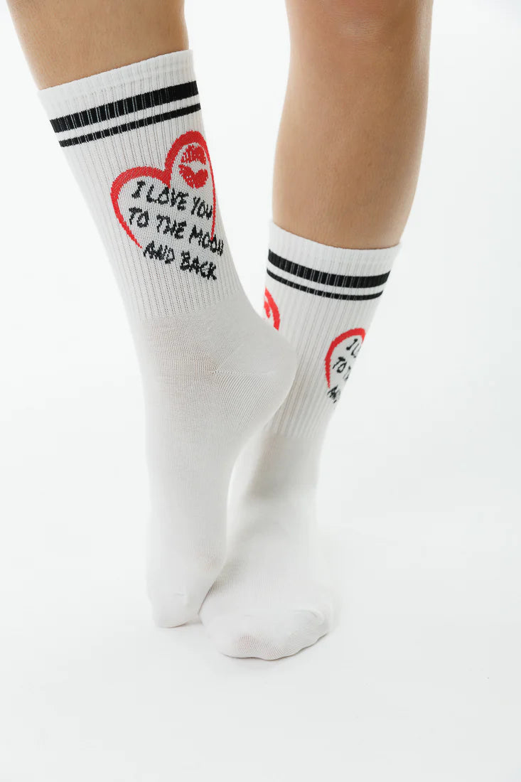 LOVE YOU TO THE MOON SOCKS