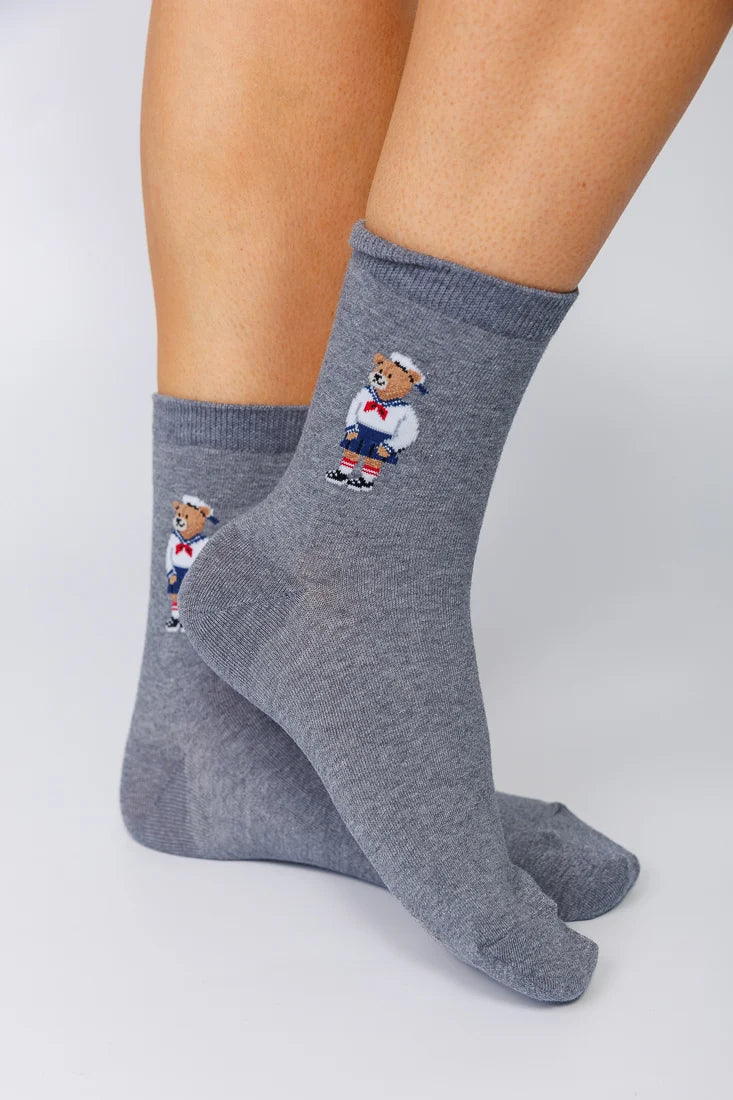 COZY TEDDY CREW SOCKS (VARIOUS COLOURS)