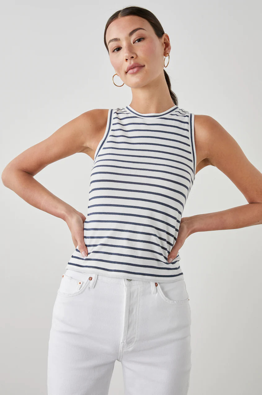 THE RACER TANK - SAILOR STRIPE NAVY