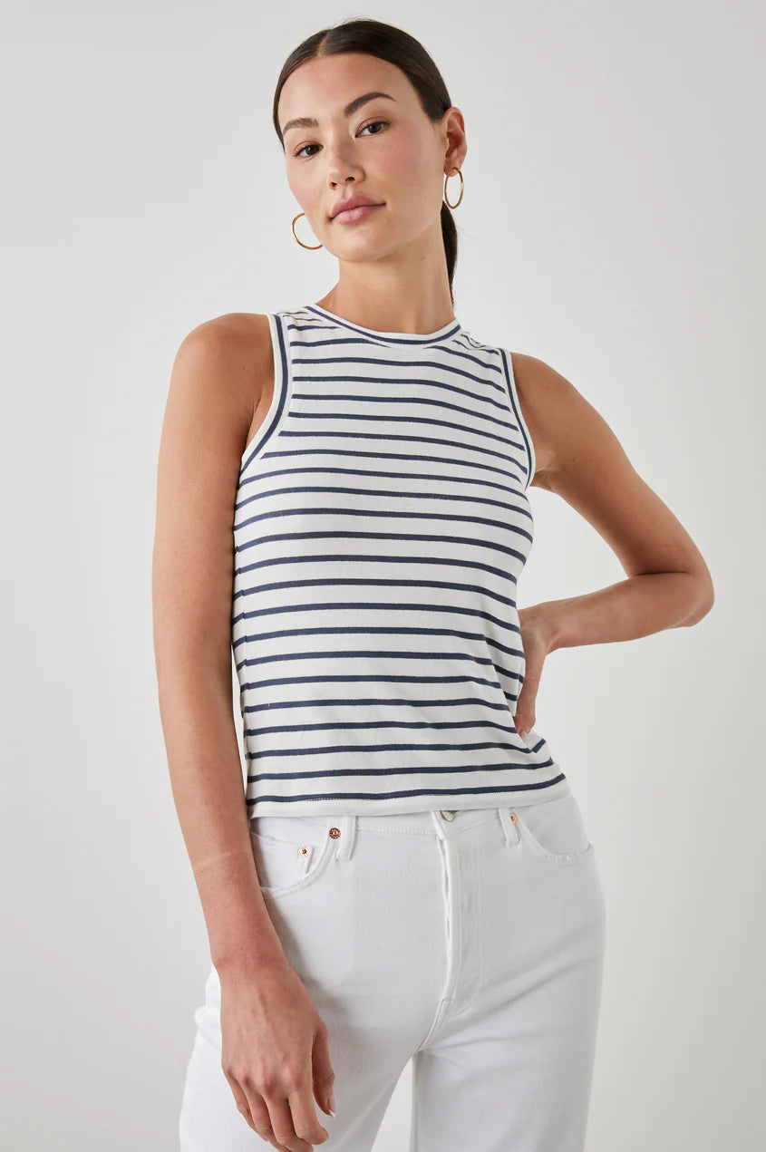 THE RACER TANK - SAILOR STRIPE NAVY