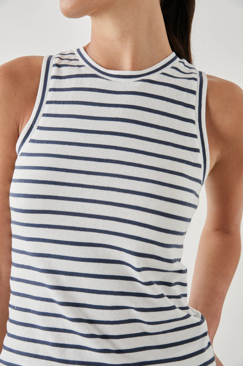 THE RACER TANK - SAILOR STRIPE NAVY