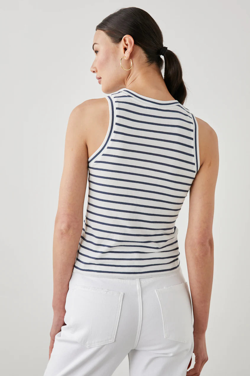 THE RACER TANK - SAILOR STRIPE NAVY