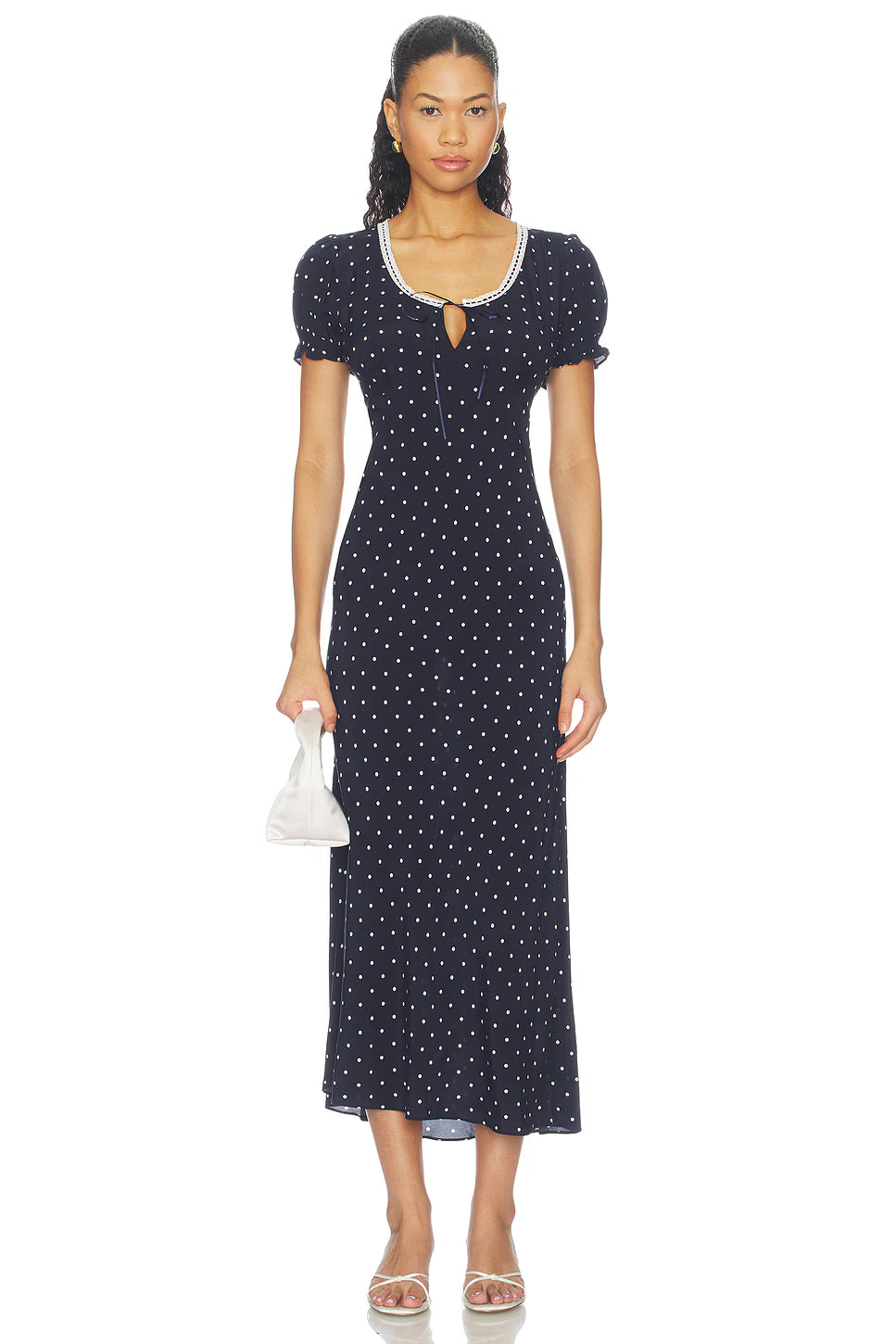 ALLISON DRESS - NAVY POLKA DOTS