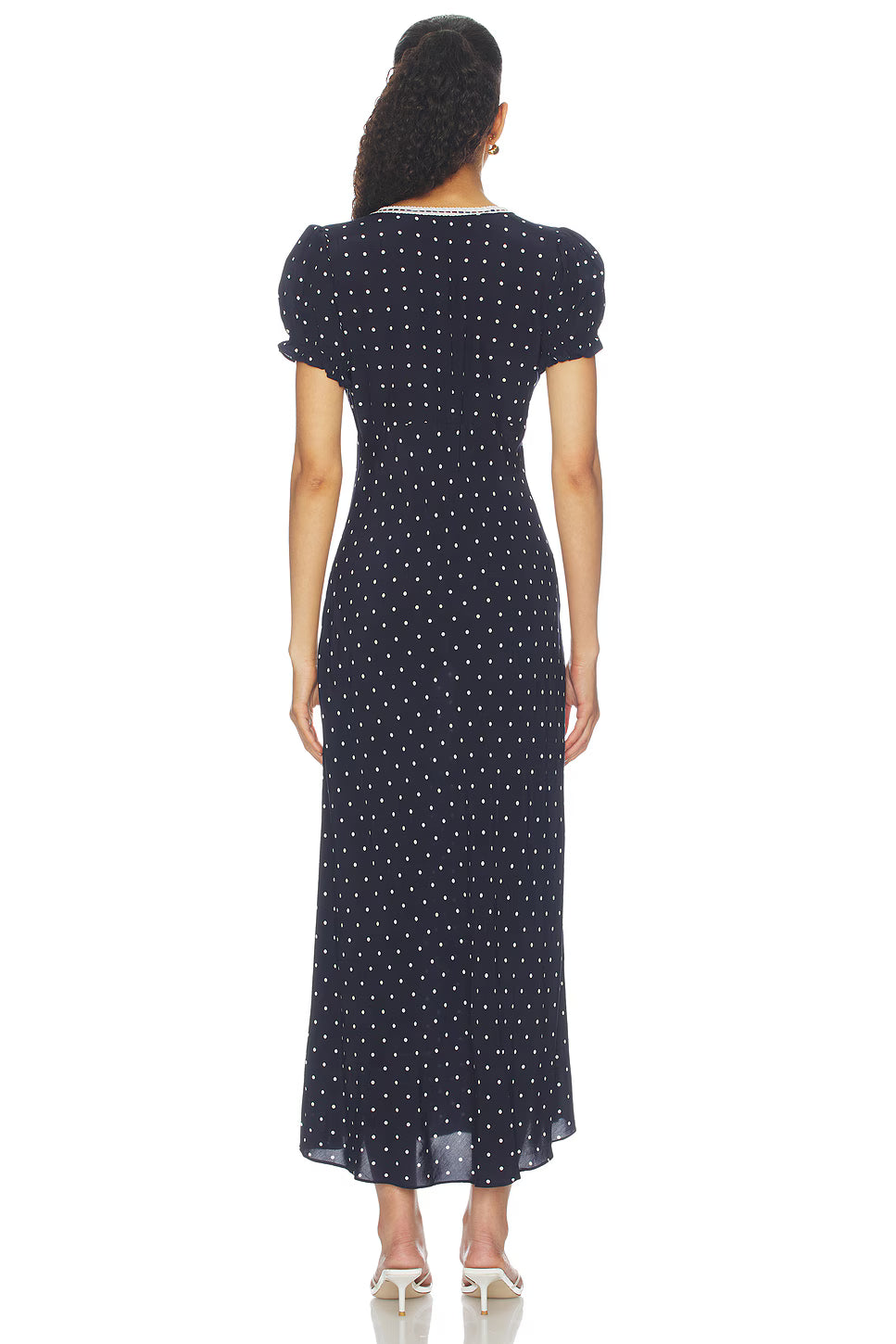 ALLISON DRESS - NAVY POLKA DOTS