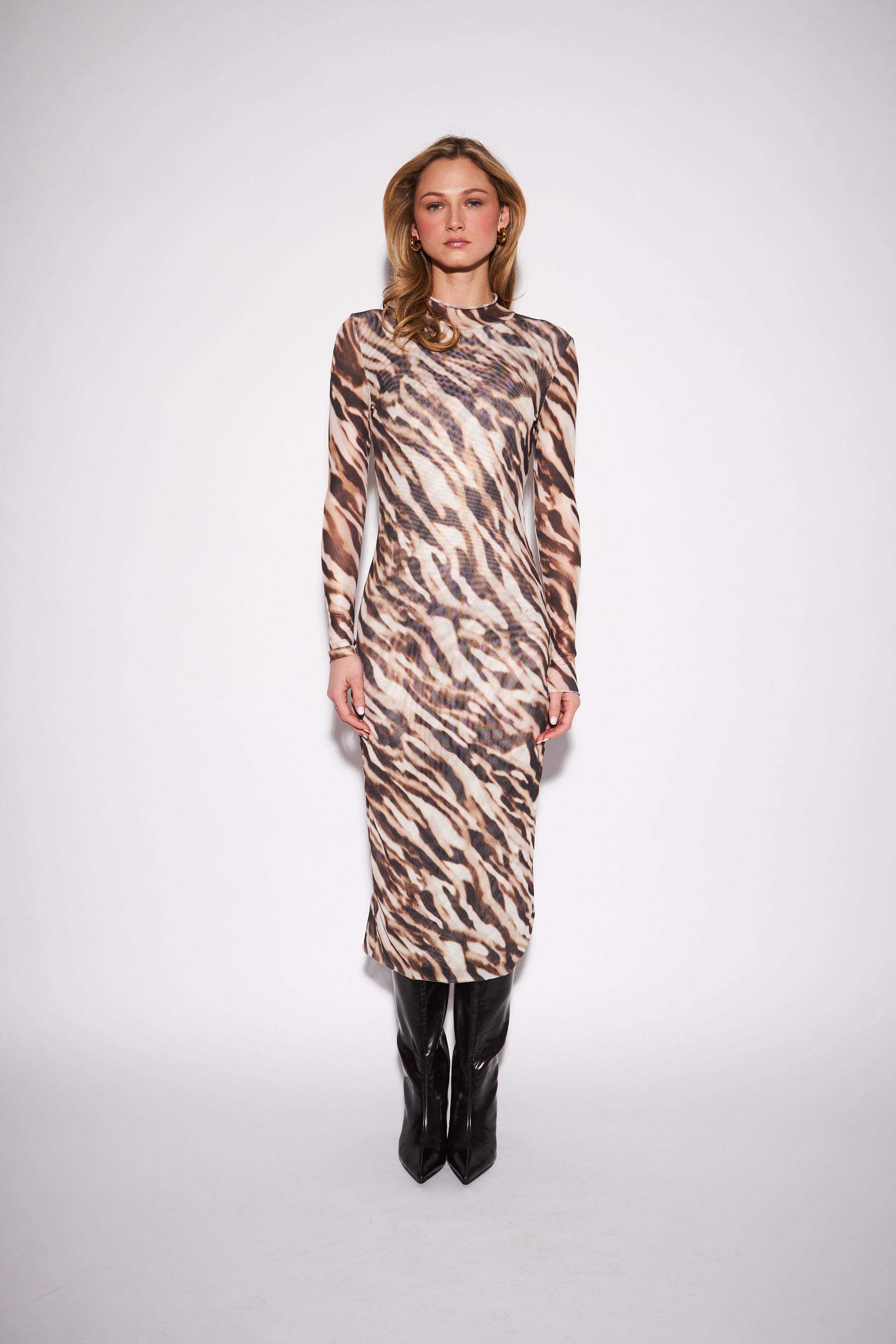 REGINA DRESS - SHADOW ZEBRA