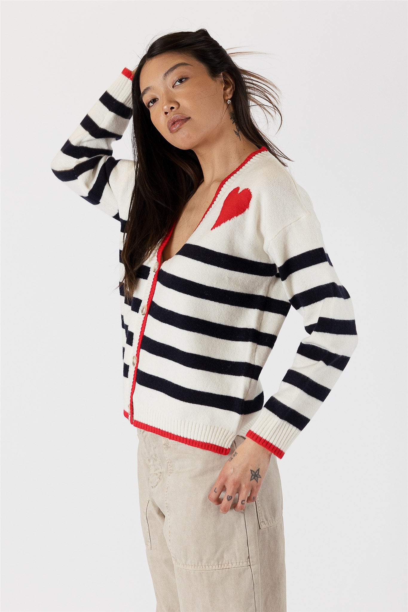 RIVA STRIPED CARDIGAN