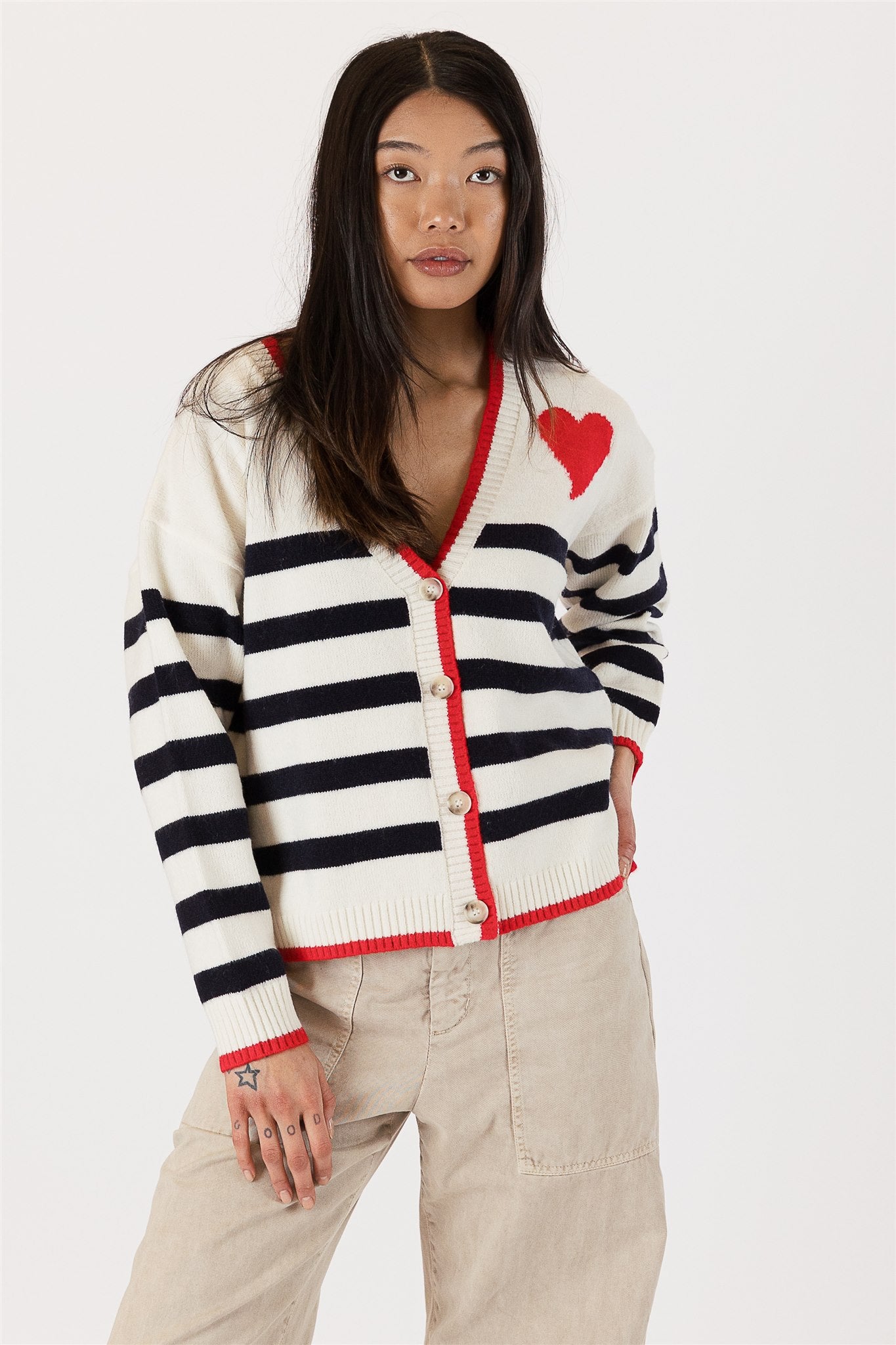 RIVA STRIPED CARDIGAN