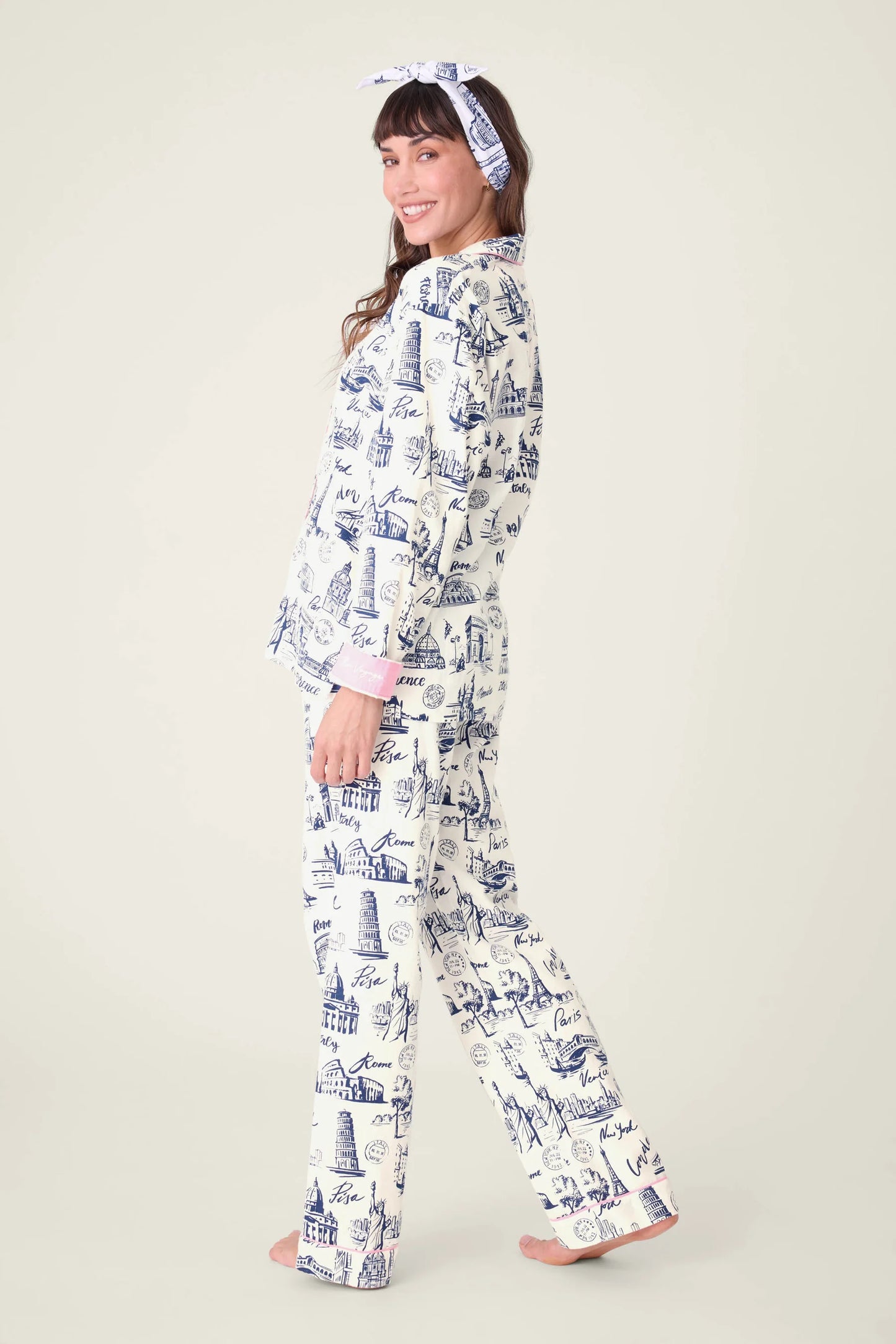 BON VOYAGE FLANNEL PJ SET