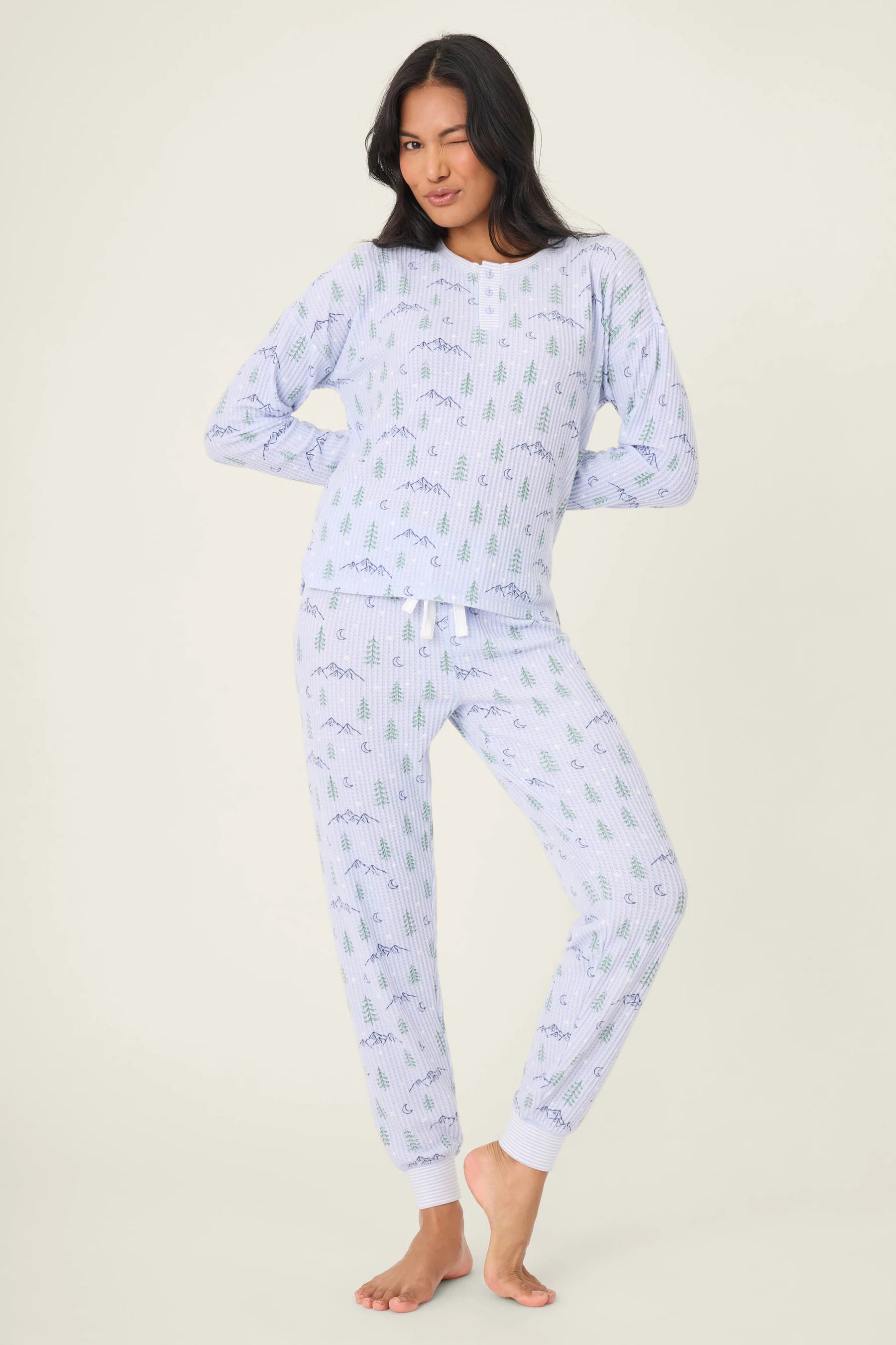 SKI JAMMIE MOUNTAIN DREAMS PRINT PJ SET