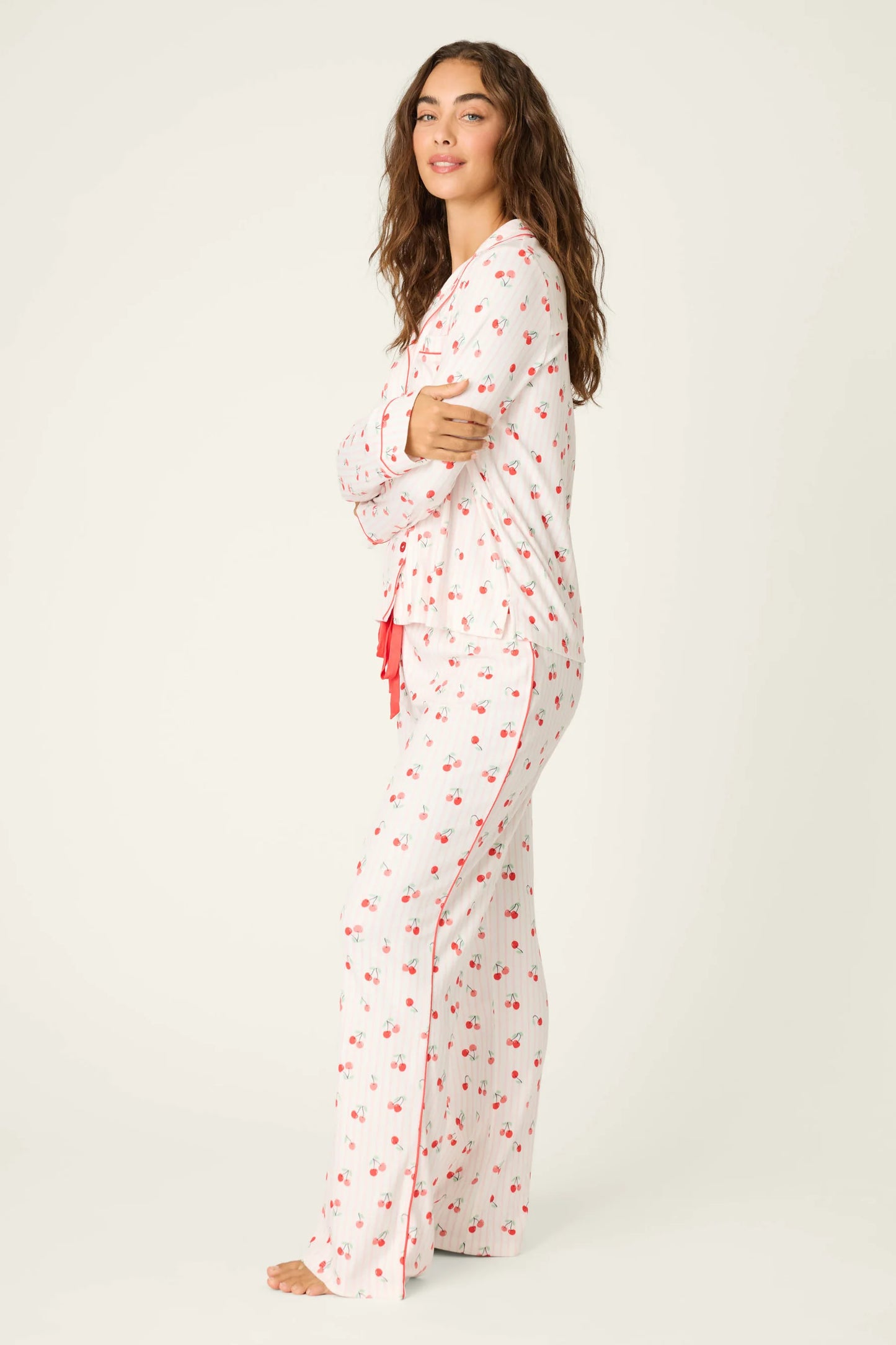 VALENTINE'S DAY CHERRY PRINT PJ SET