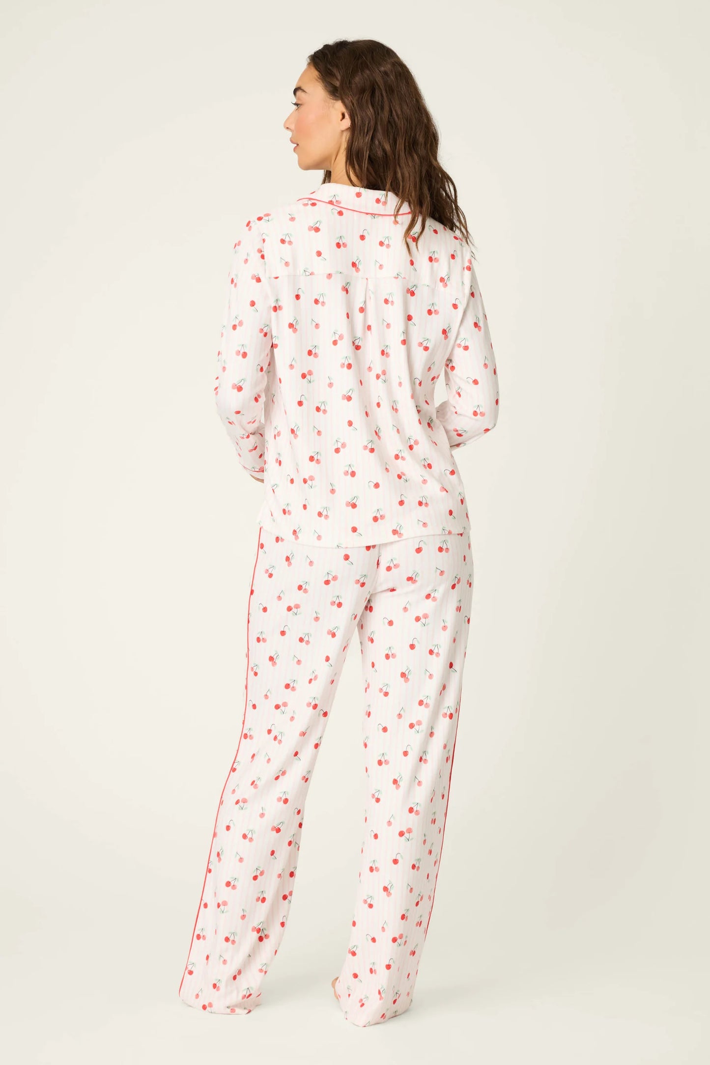 VALENTINE'S DAY CHERRY PRINT PJ SET