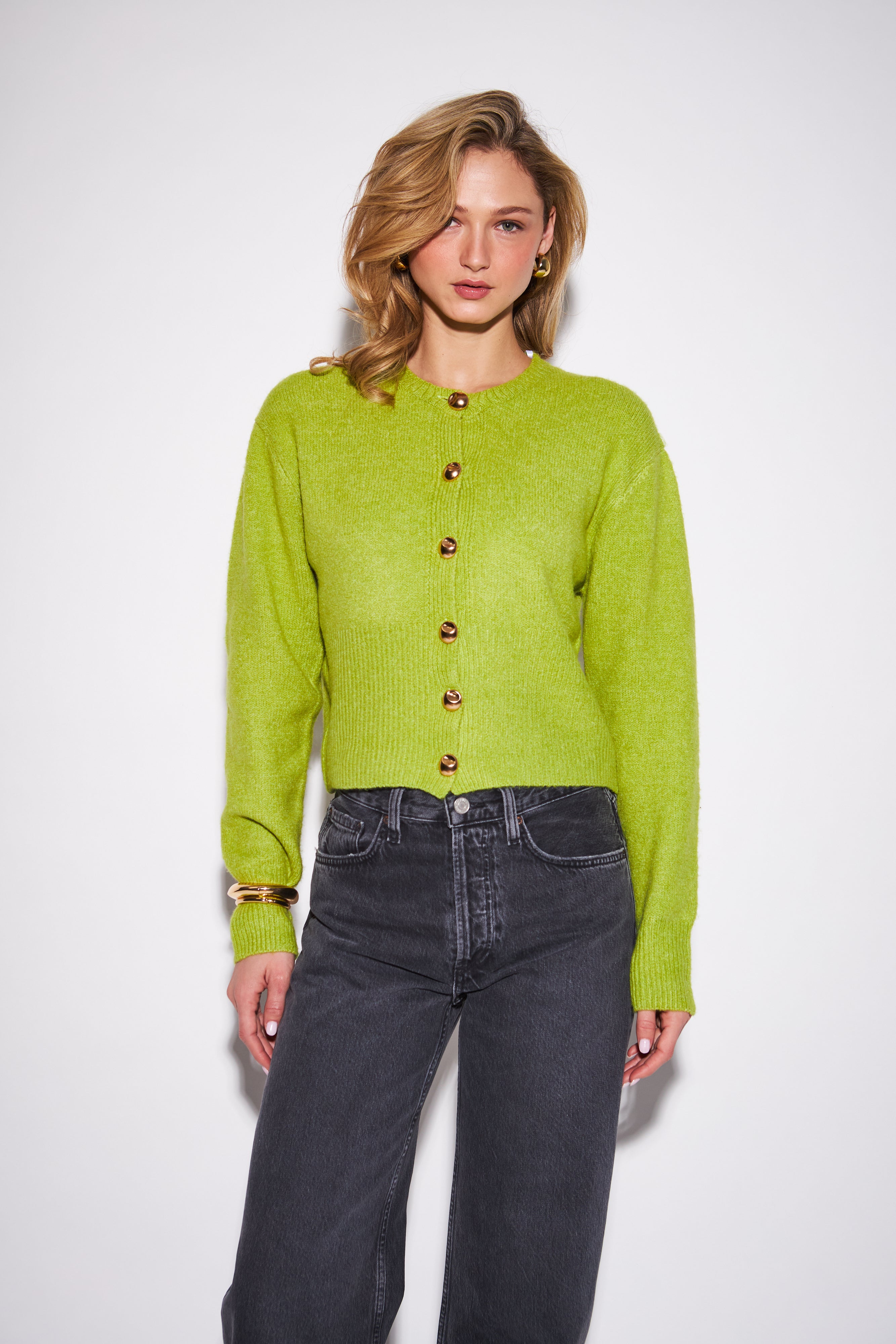 SAVANNAH CARDIGAN - CHARTREUSE