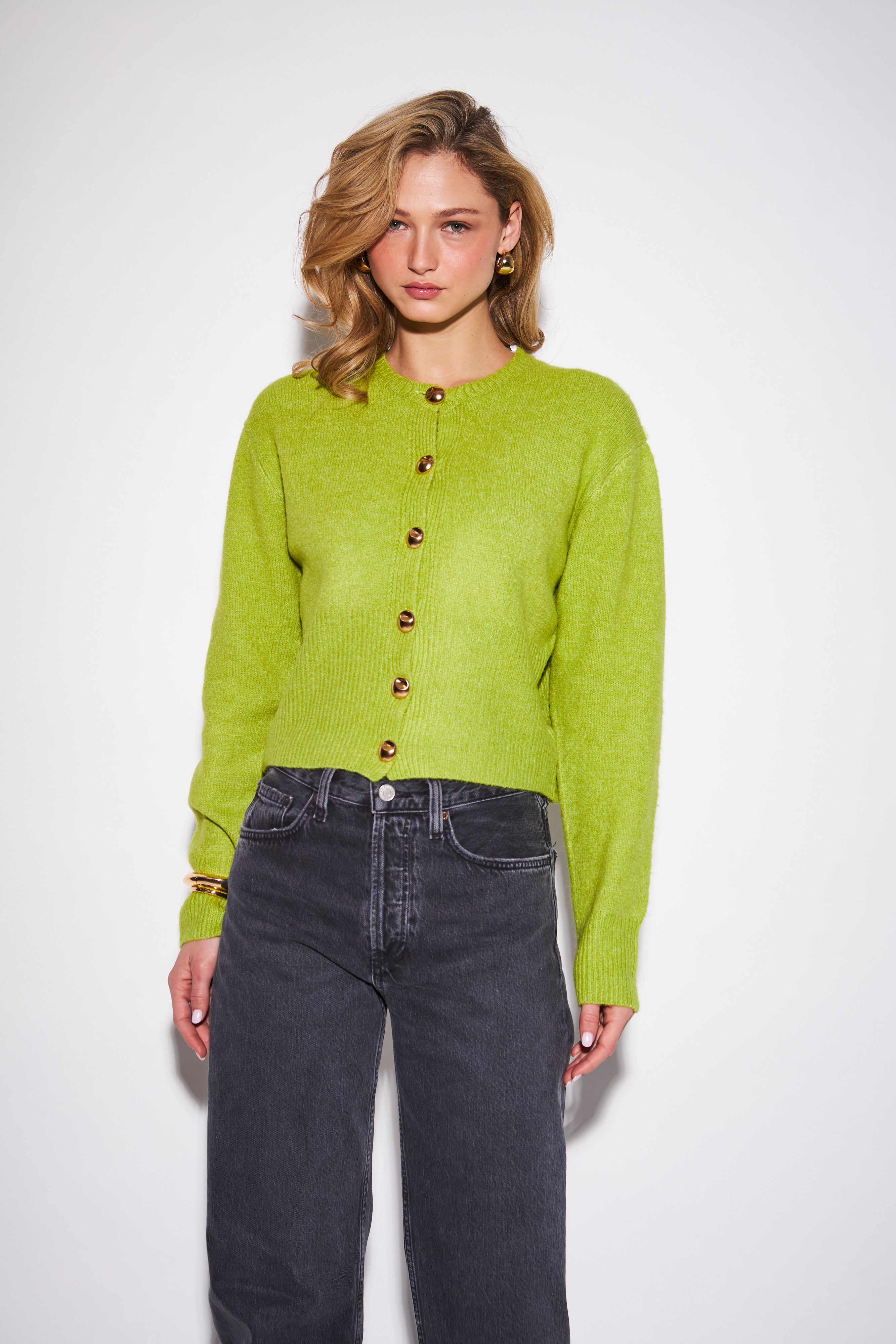 SAVANNAH CARDIGAN - CHARTREUSE