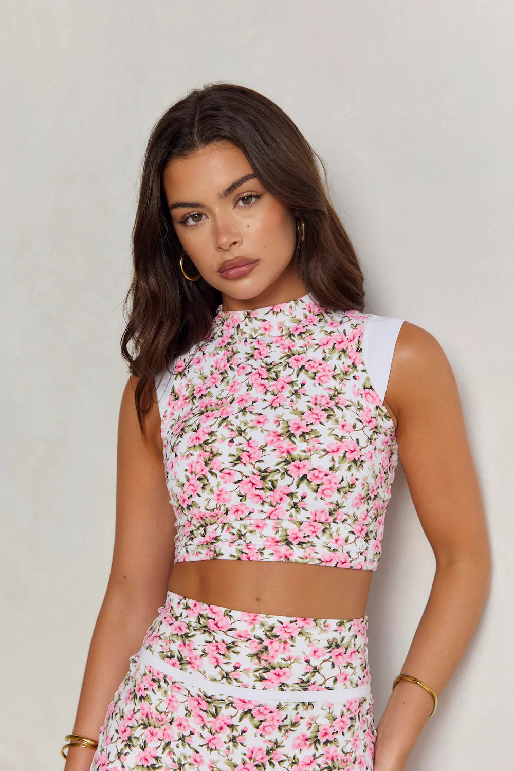 LUXE BALANCE MOCKNECK SPORTS CROP - FLEUR