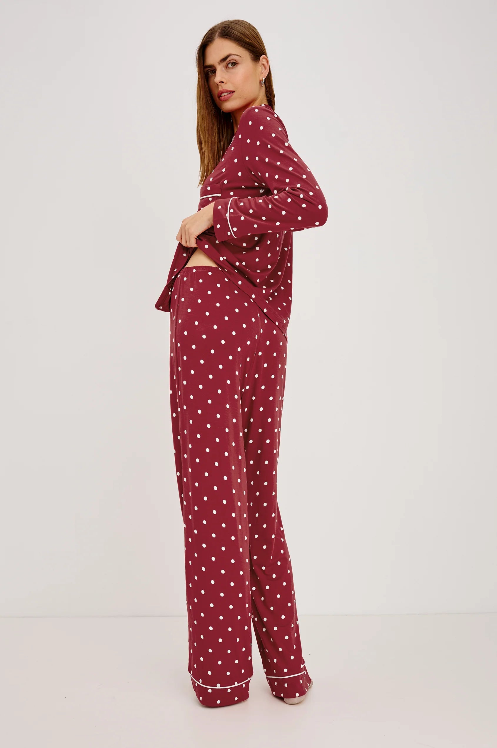 VARRA PAJAMA SET - CARDINAL POLKA