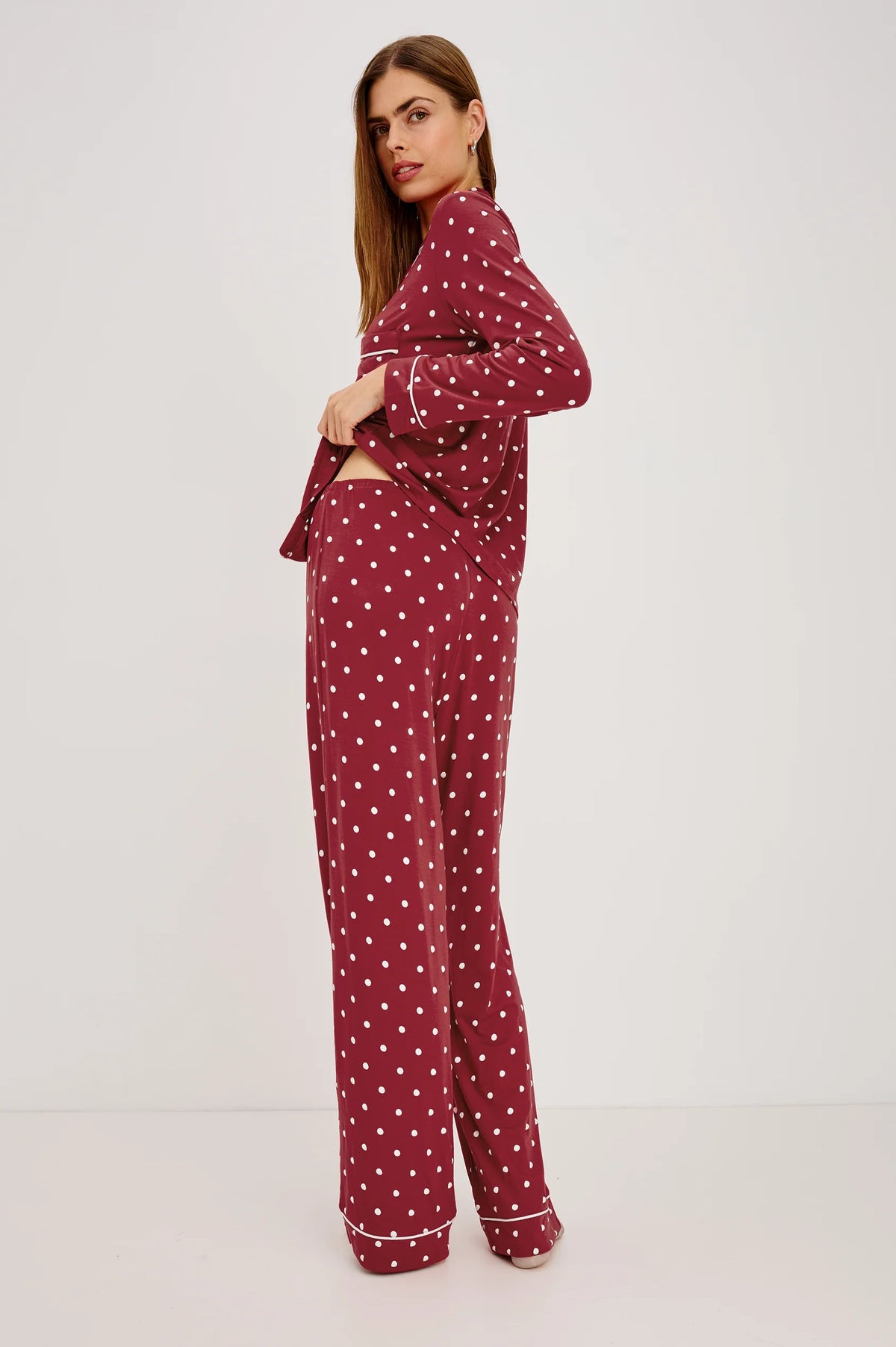 VARRA PAJAMA SET - CARDINAL POLKA