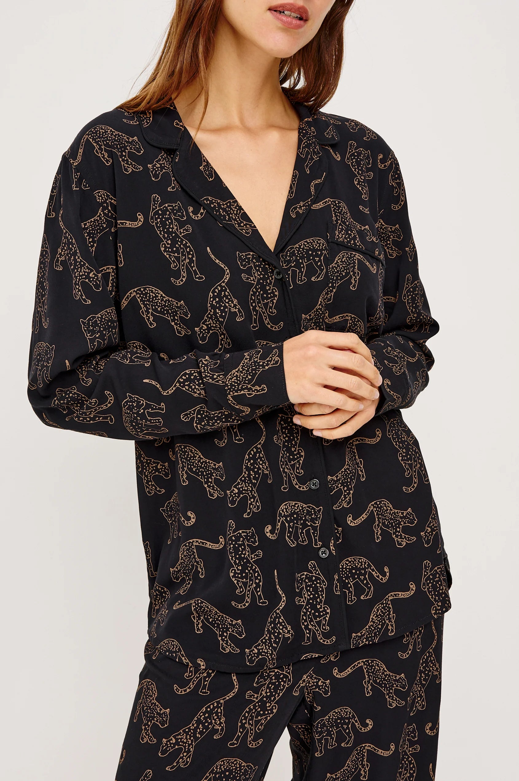 LUNA PAJAMA SET - TAN JAGUARS