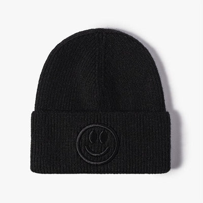 SMILEY EMBROIDERED BEANIE (VARIOUS COLOURS)