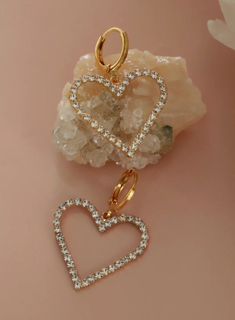 CRYSTAL HEART HOOP HUGGIES