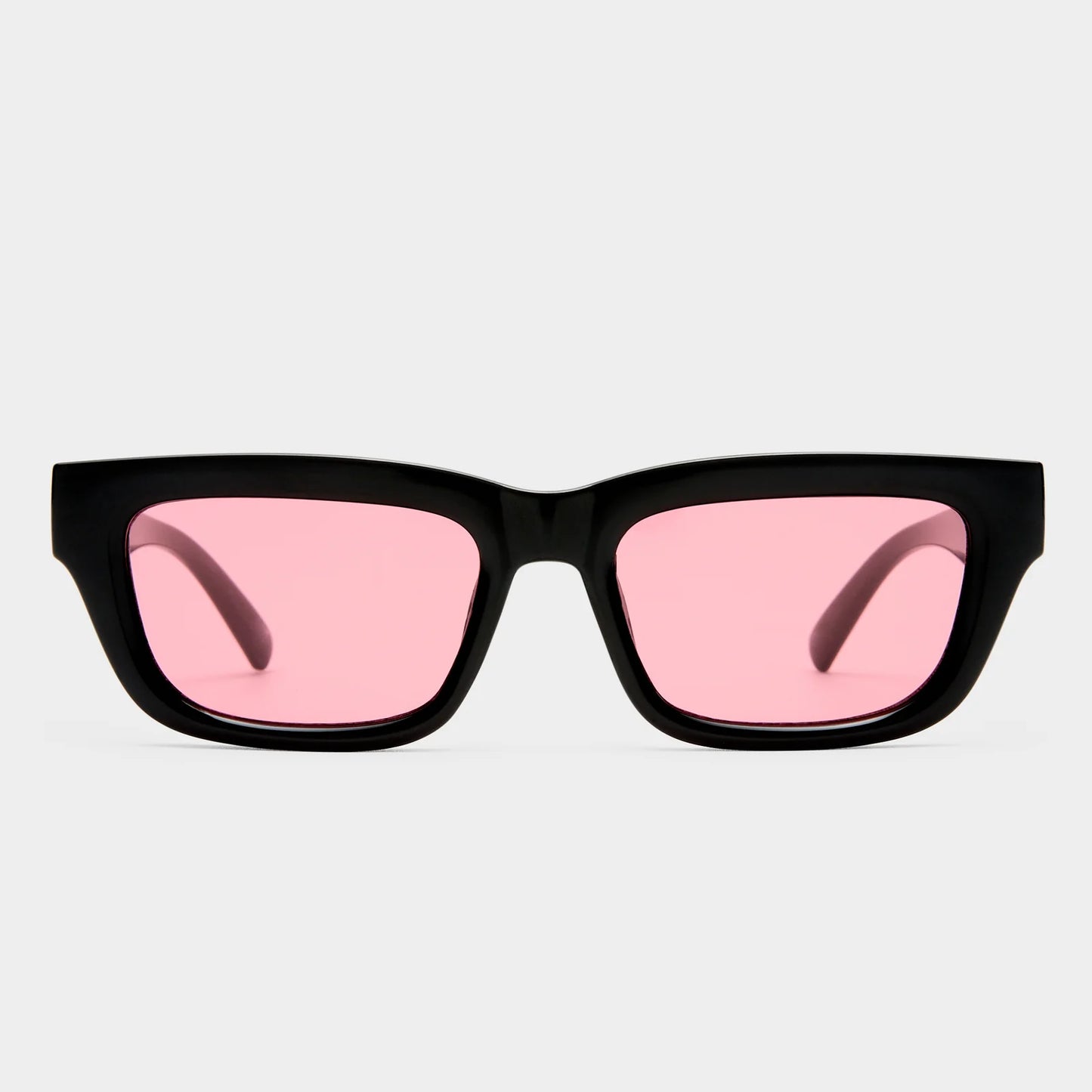 LE CASTLE SUNGLASSES - BLACK CRIMSON TINT