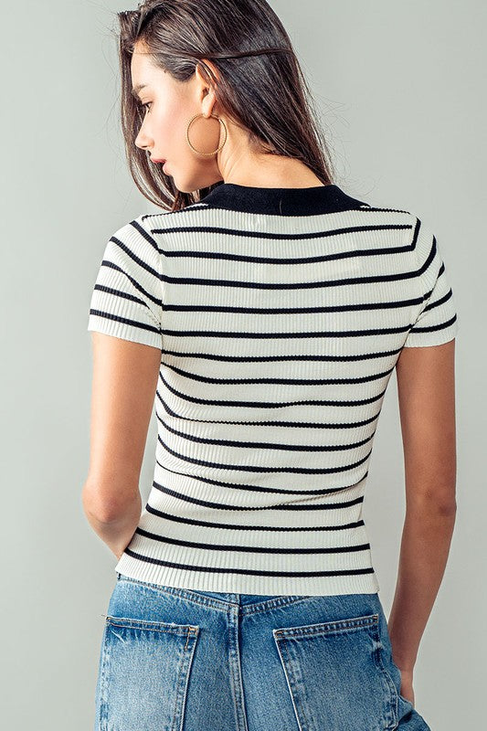 LEA STRIPED POLO