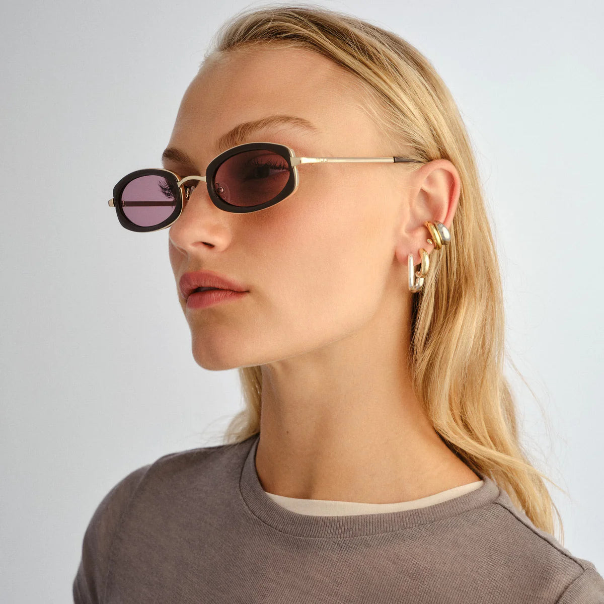 MECHARO SUNGLASSES - GOLD DARK CHOCOLATE