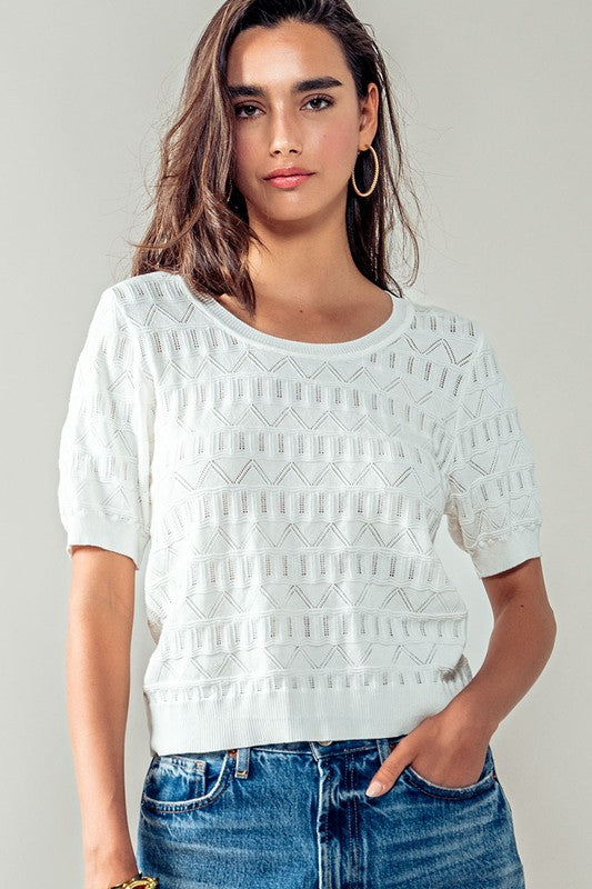 GEO CHIC TOP - IVORY