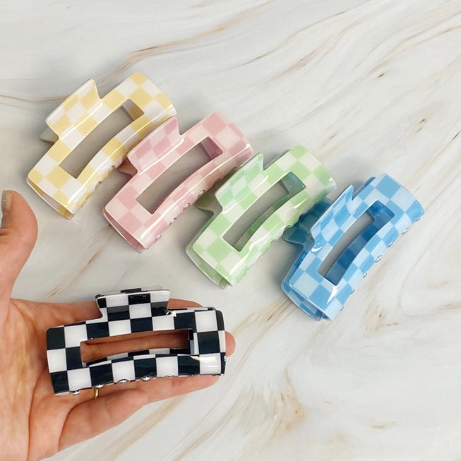 CHECKER LOVERS HAIR CLIP (VARIOUS COLOURS)