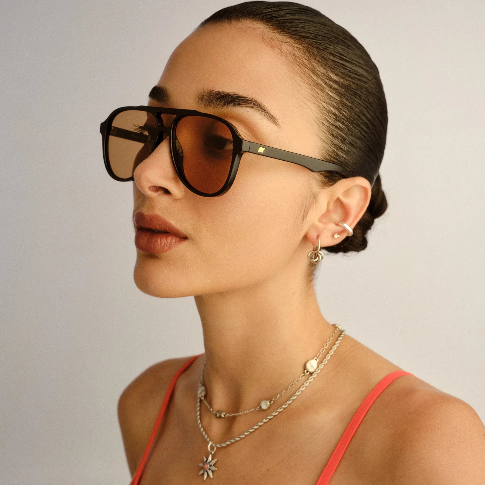 TRAGIC MAGIC SUNGLASSES - BLACK TAN TINT